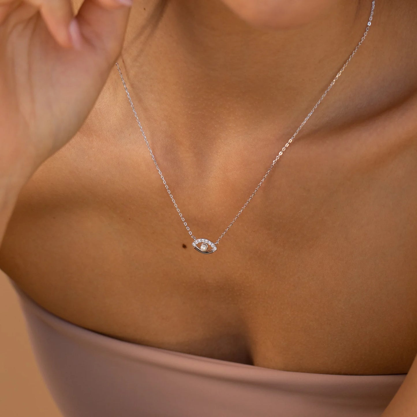 Amaryllis Pave Evil Eye Necklace