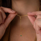 Initial Birthstone Lariat Necklace