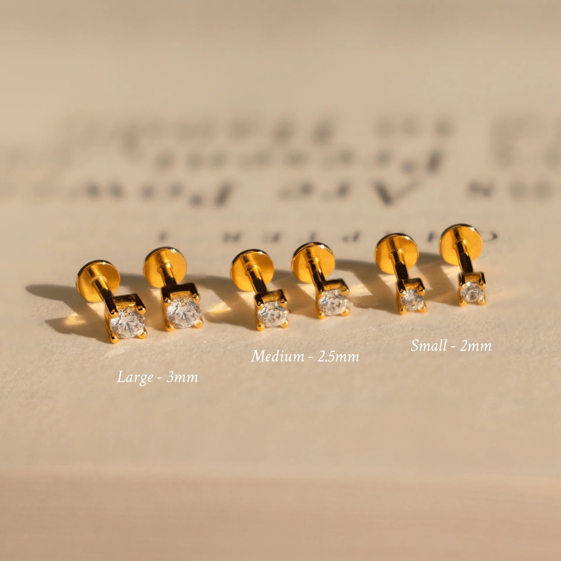 Diamond Flatback Studs Set