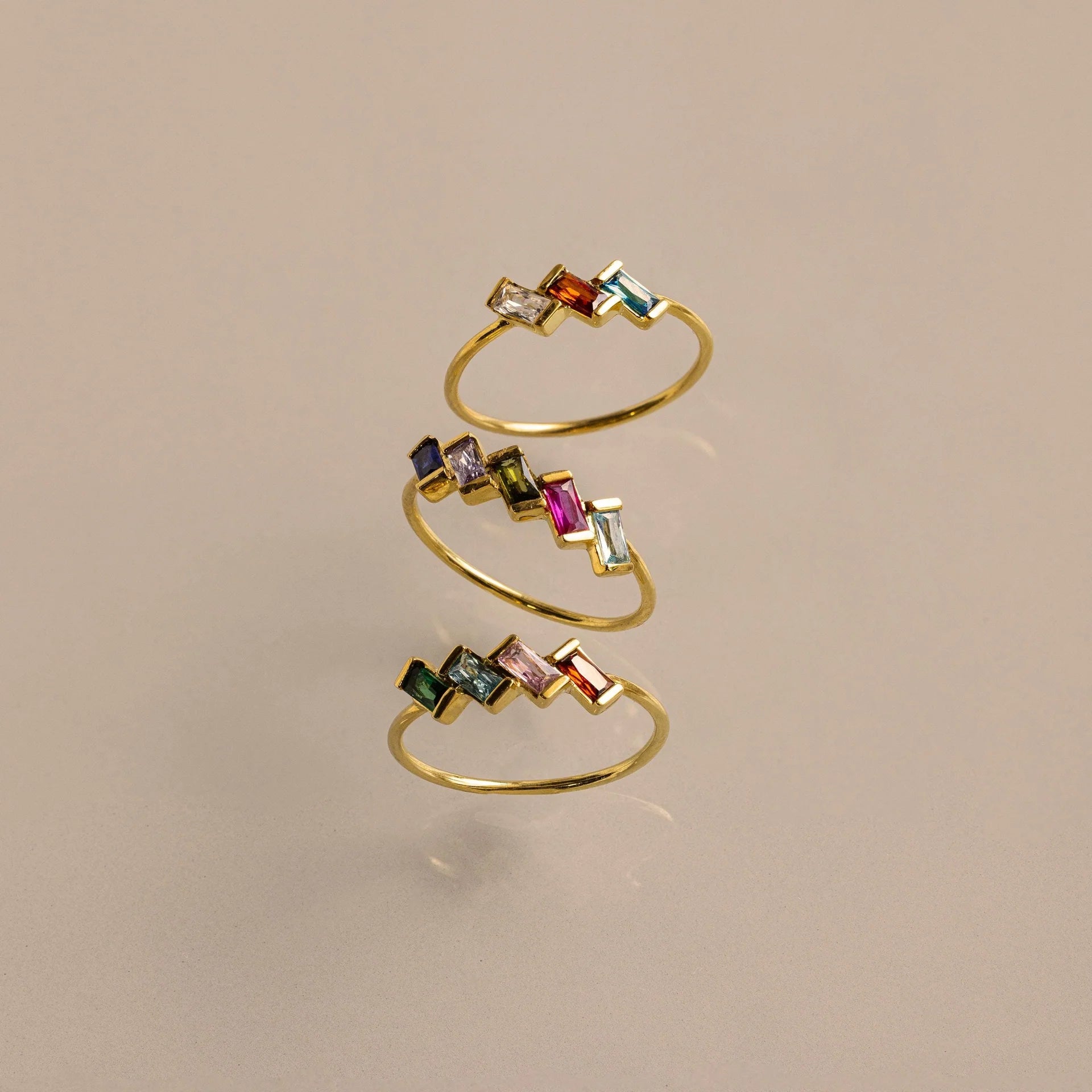 Multiple Baguette Birthstone Ring