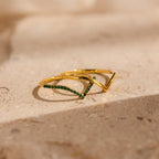 Chevron Birthstone Rings Set