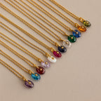 North Star Birthstone Signet Necklace