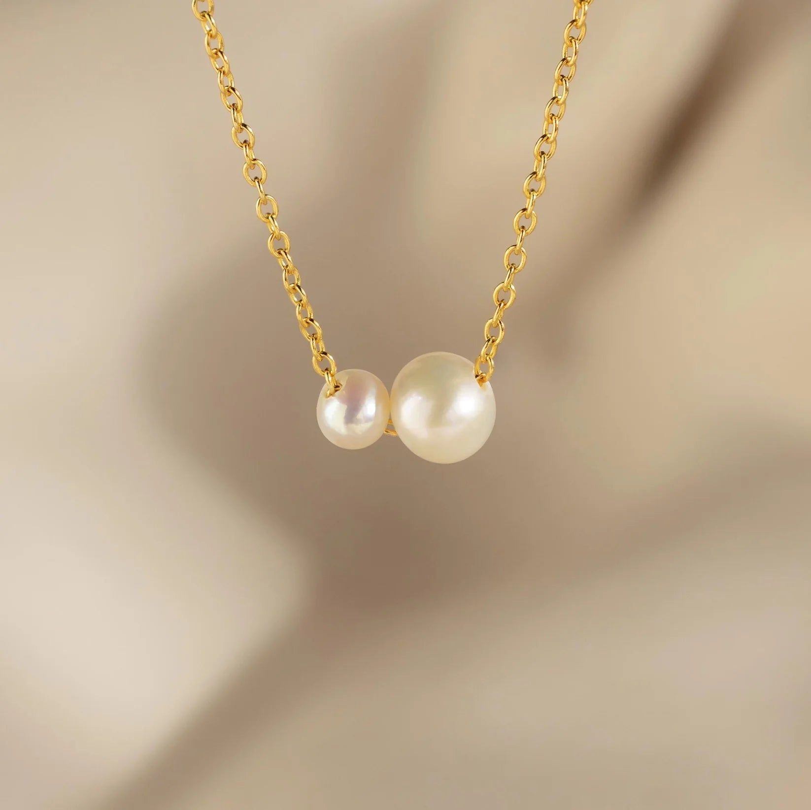 Dainty Duo Pearl Necklace