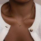 Baguette Birthstone Drop Necklace