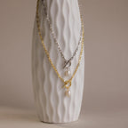 Paperclip Pearl Toggle Necklace