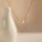 Dainty Duo Pearl Necklace