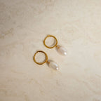 Maggie Pearl Drop Hoops