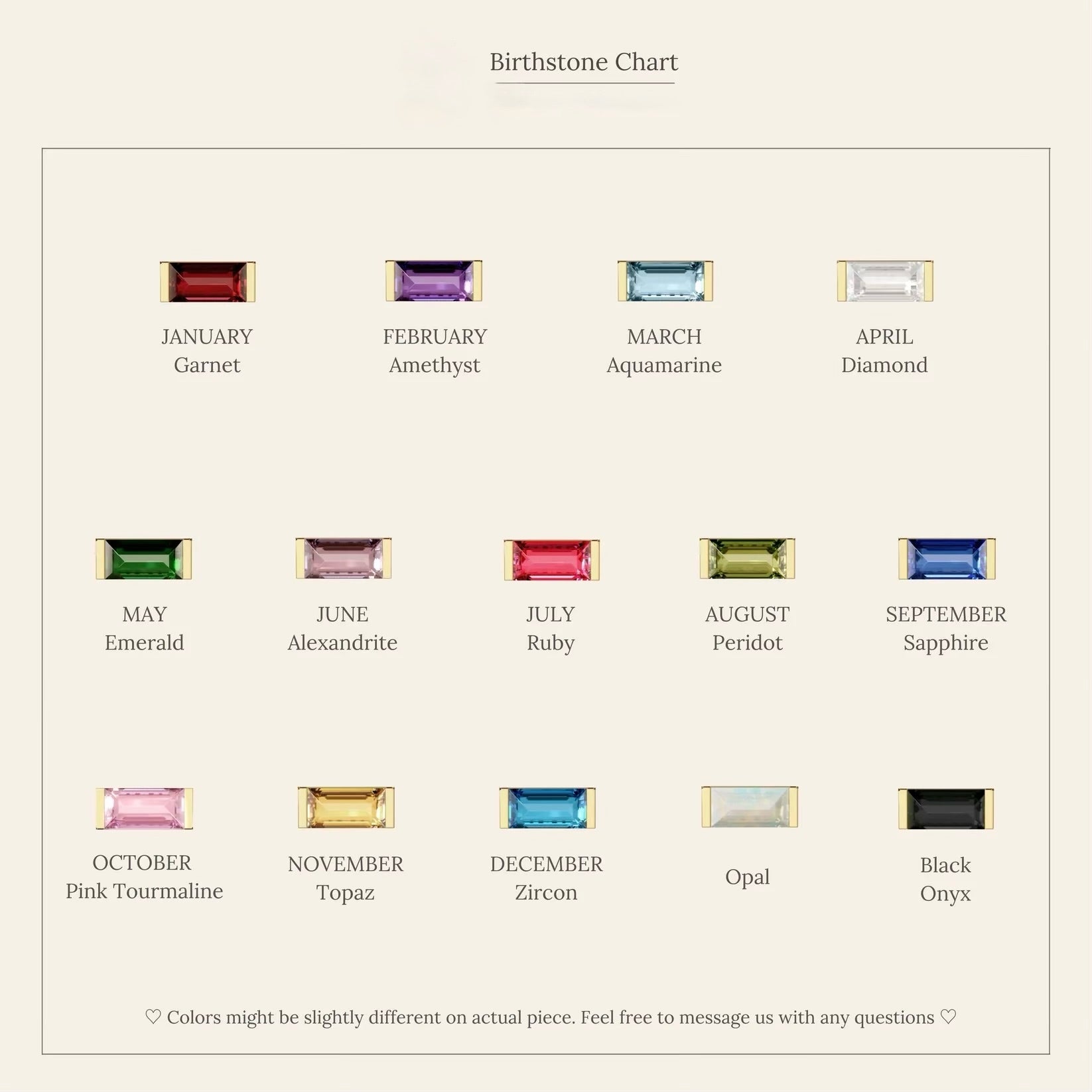 Duo Baguette Birthstone Ring