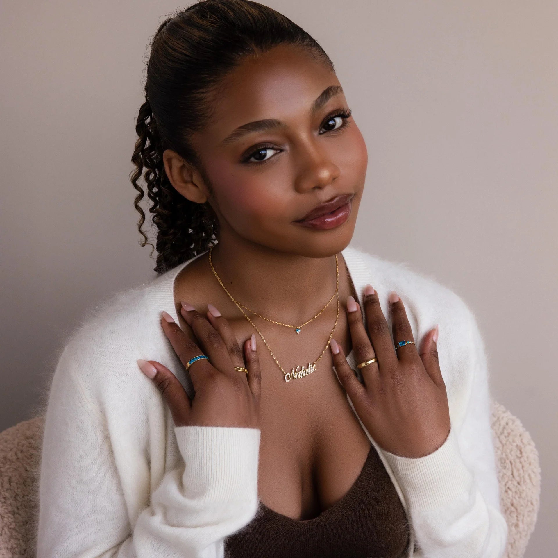 Baguette Birthstone Drop Necklace