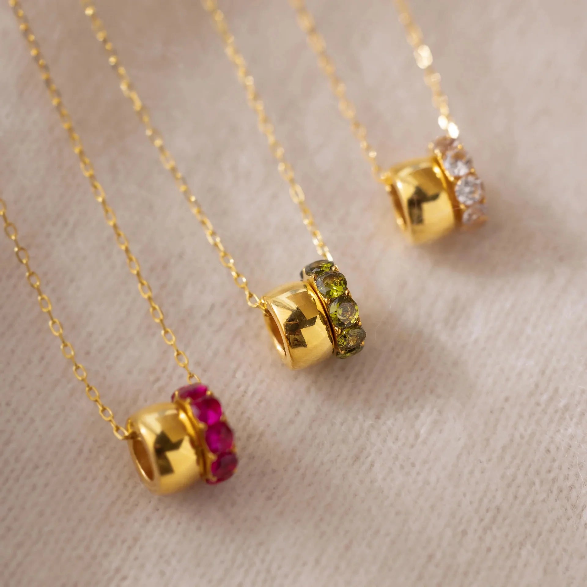 Duo Circle Birthstone Necklace