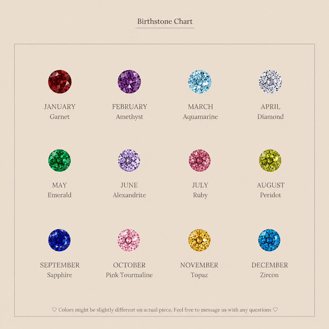 Sideway Initial Birthstone Necklace