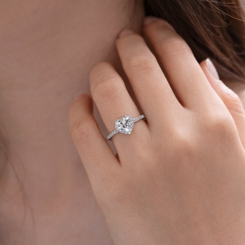 Heart-Shaped Zirconia Ring
