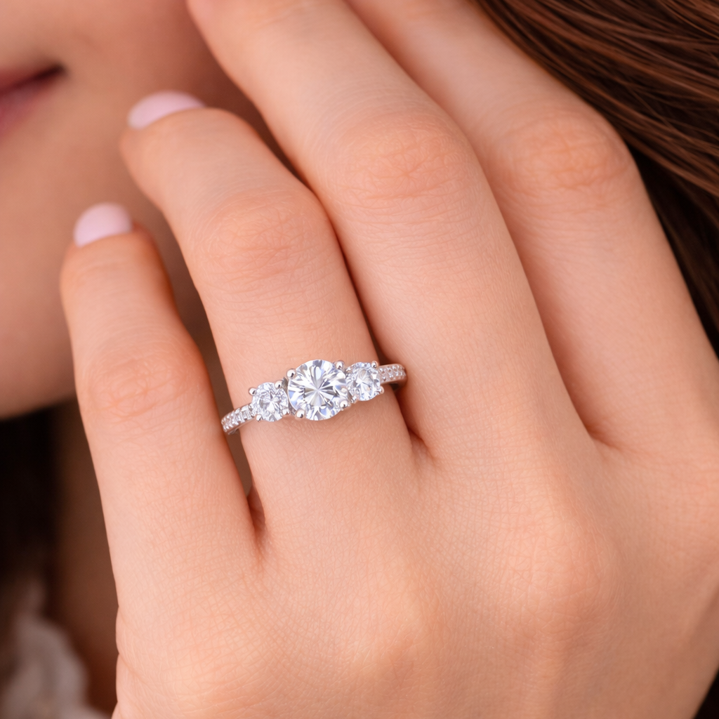 Triple Stone Zirconia