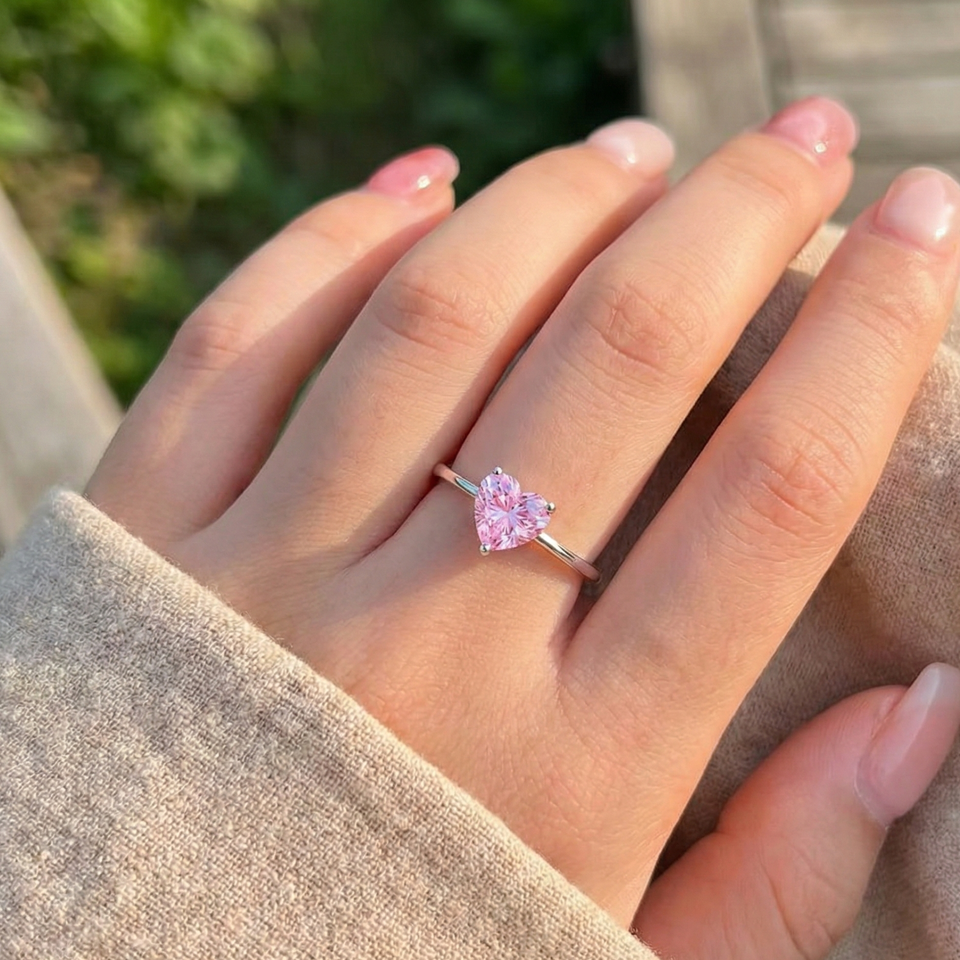 Heart Solitaire Ring