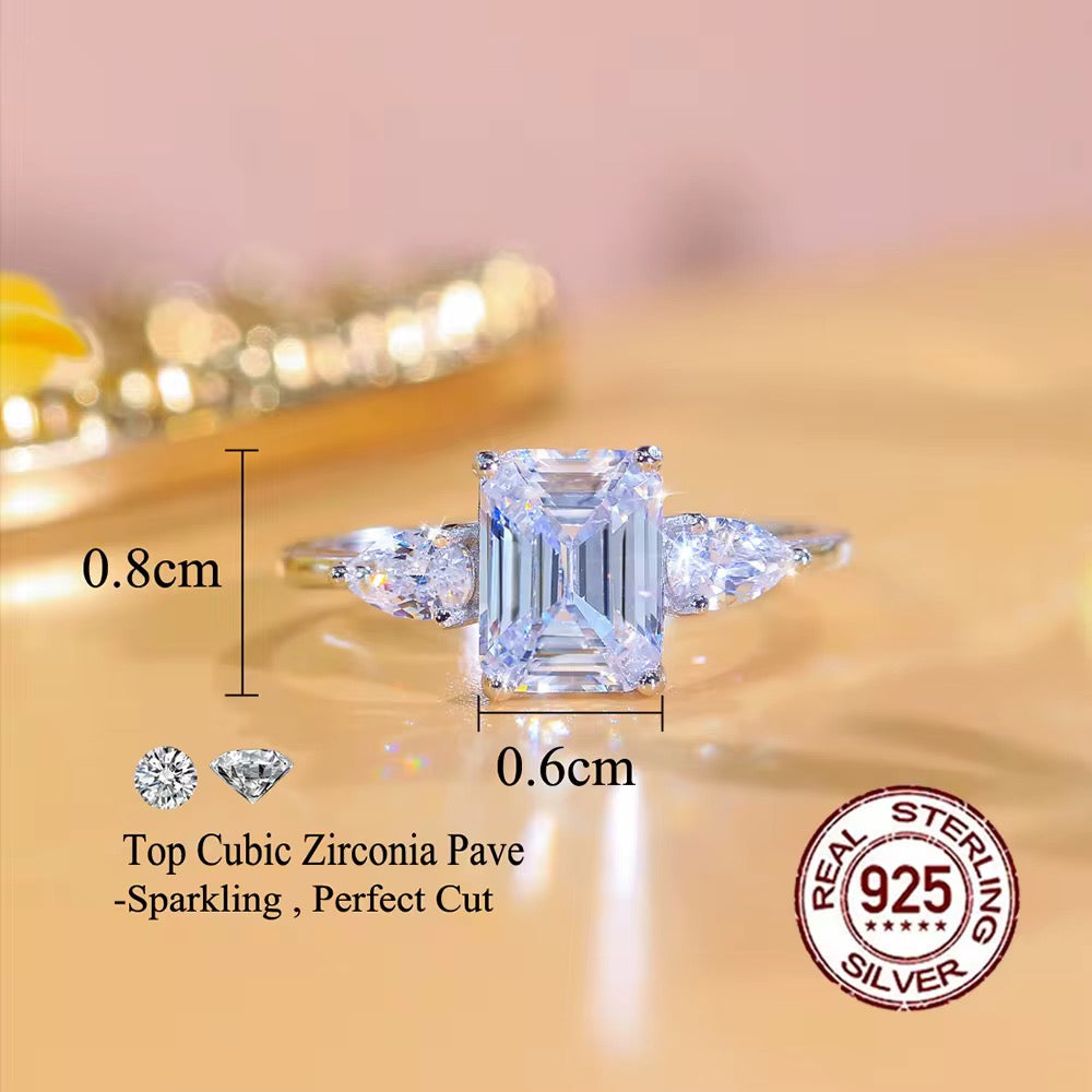 Three-Stone Emerald Cut Ring
