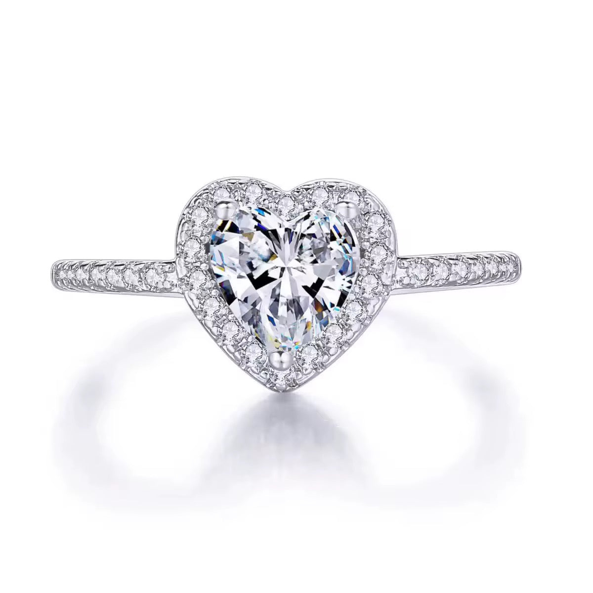 Heart-Shaped Zirconia Ring