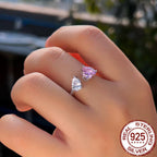 Pink Heart & White Drop Zirconia