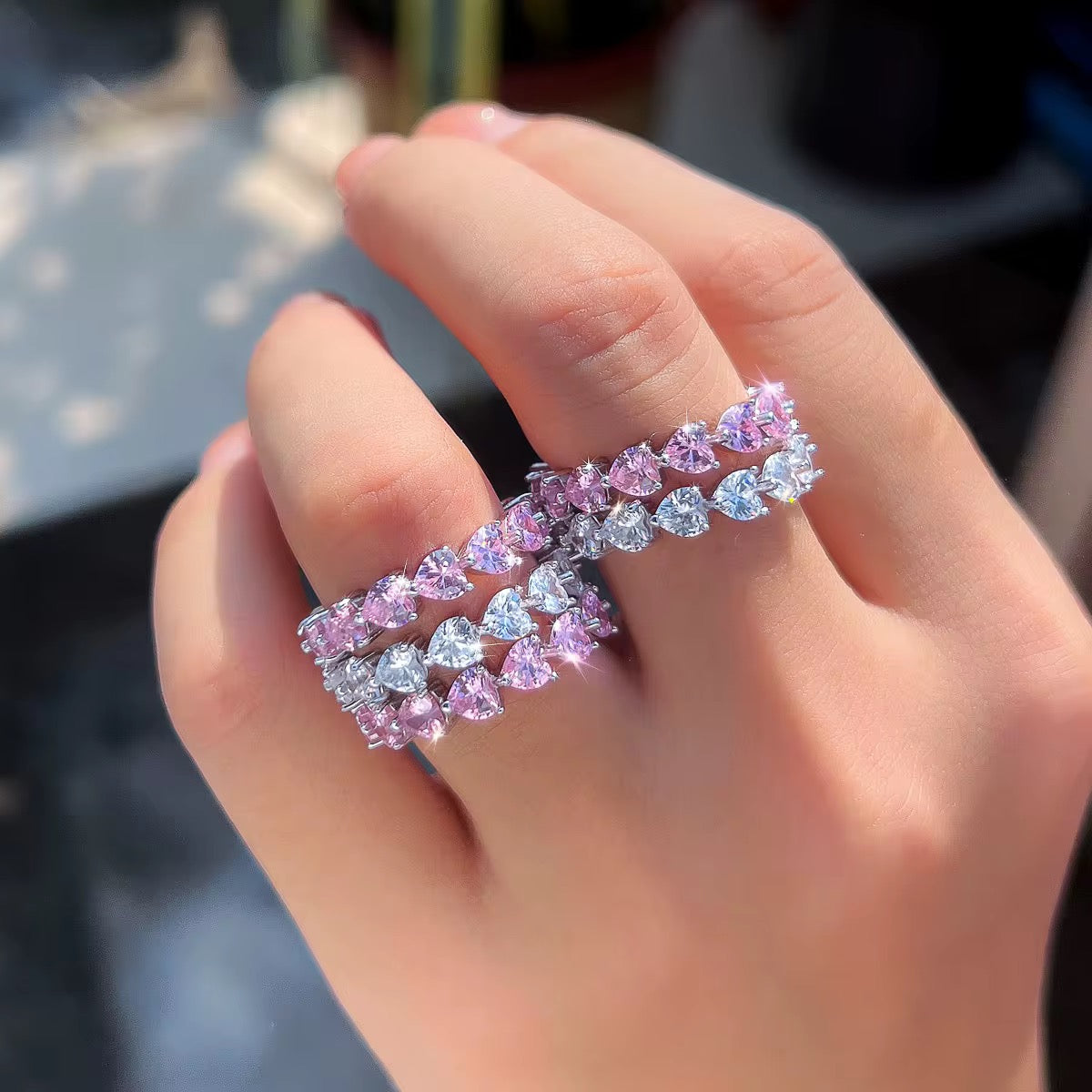 Heart Eternity Zirconia Ring