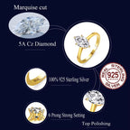 Golden Pear Solitaire Ring