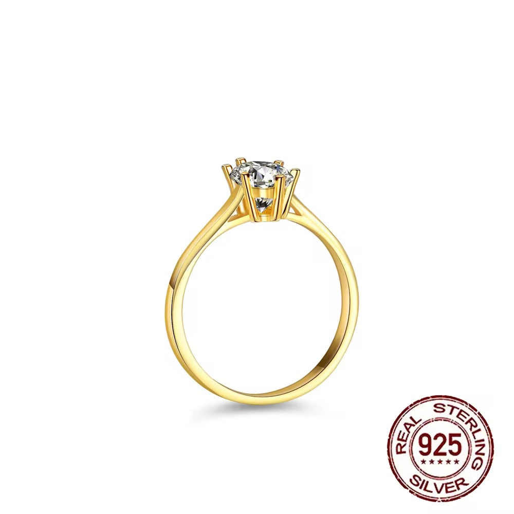 Golden Pear Solitaire Ring
