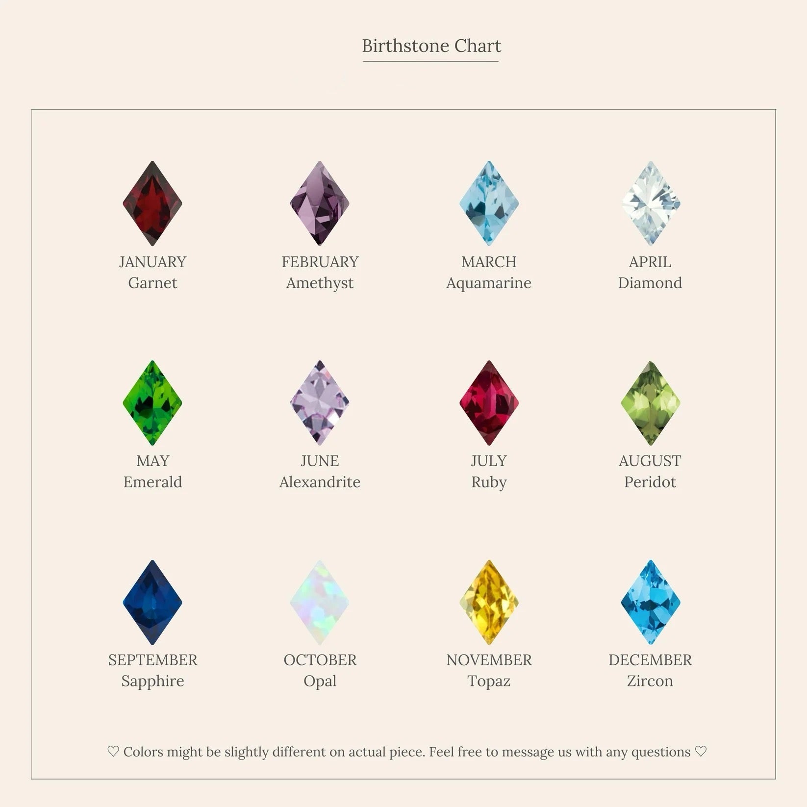 Rhombus Birthstone Huggies