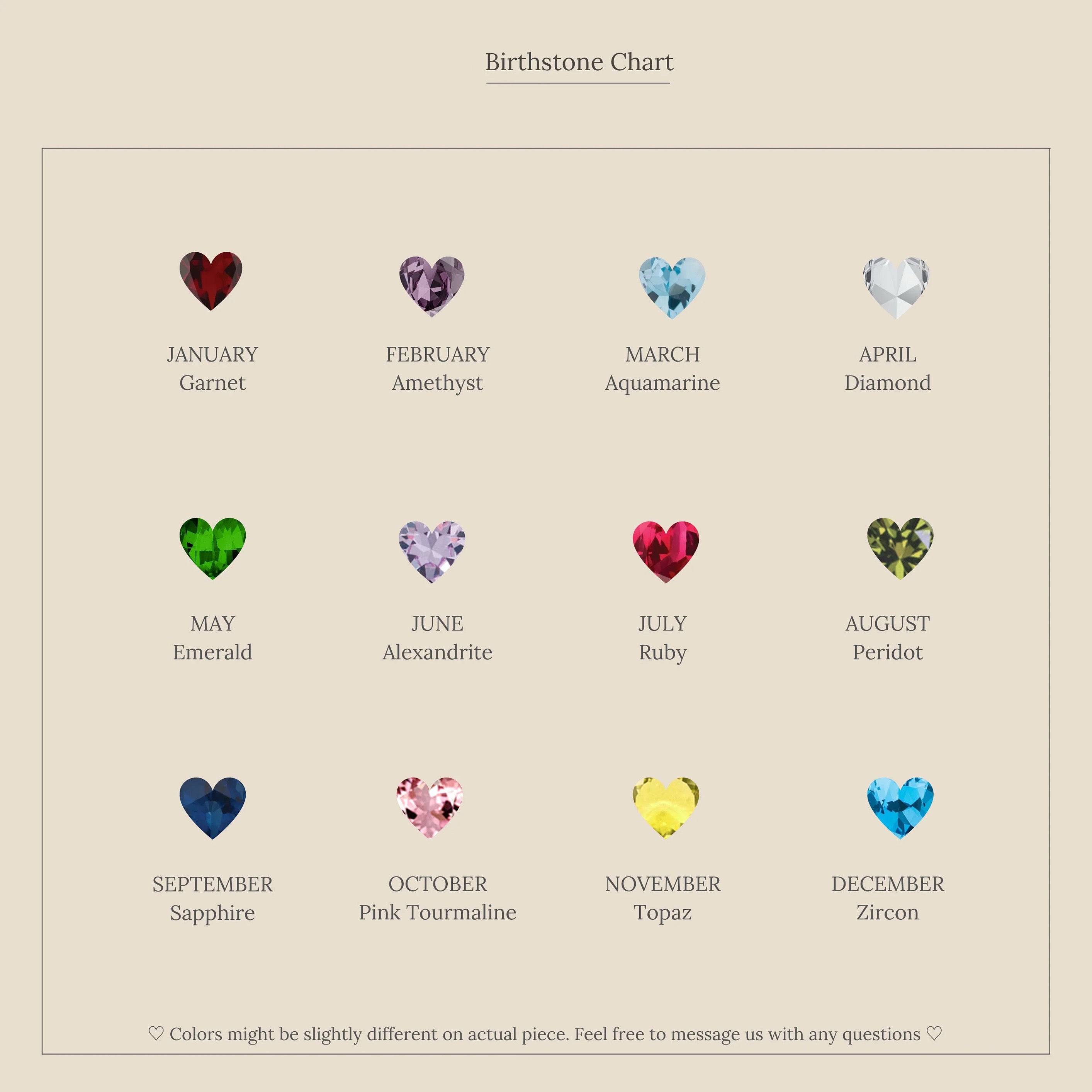 Heart Birthstone Necklace
