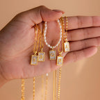 Pearl Initial Tag Necklace