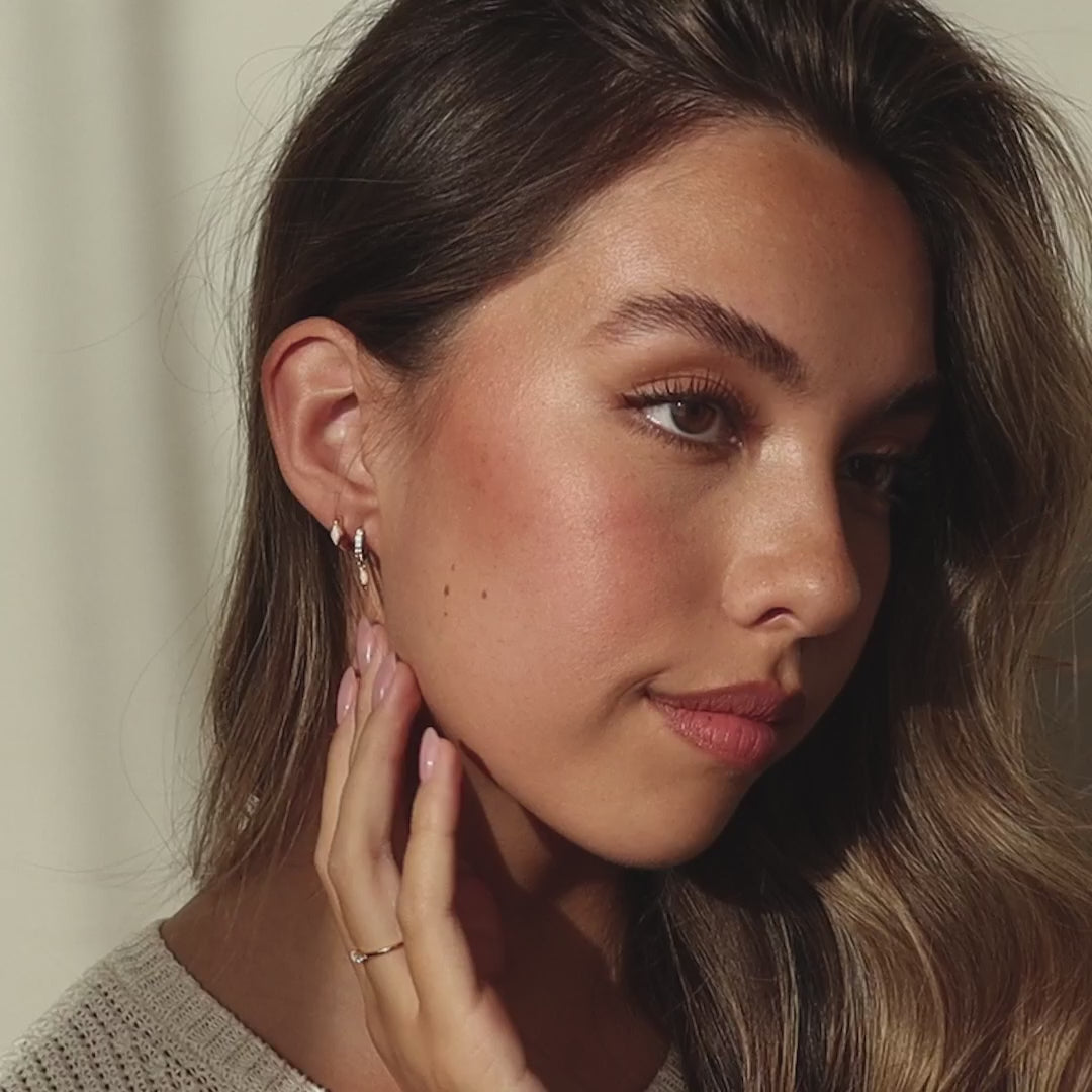 Rhombus Birthstone Huggies