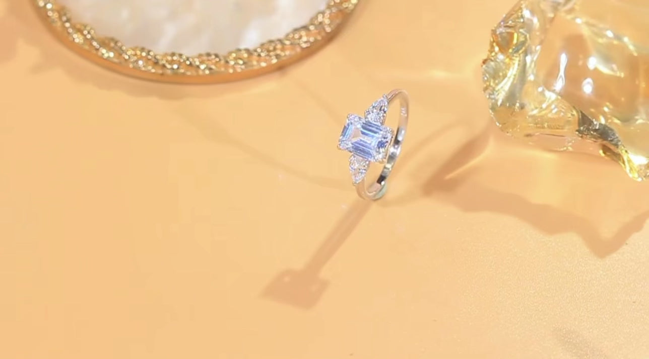 Three-Stone Emerald Cut Ring