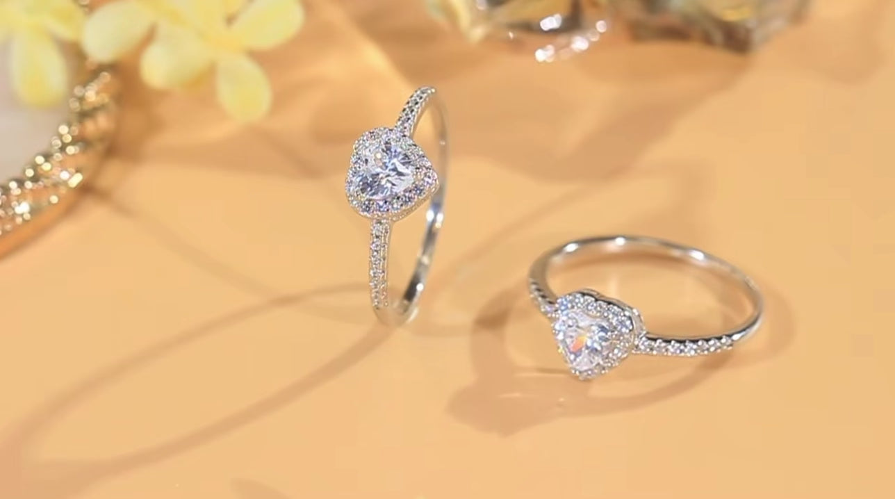 Heart-Shaped Zirconia Ring