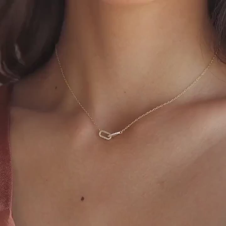 Pave Linked Pendant Necklace