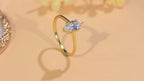 Golden Pear Solitaire Ring
