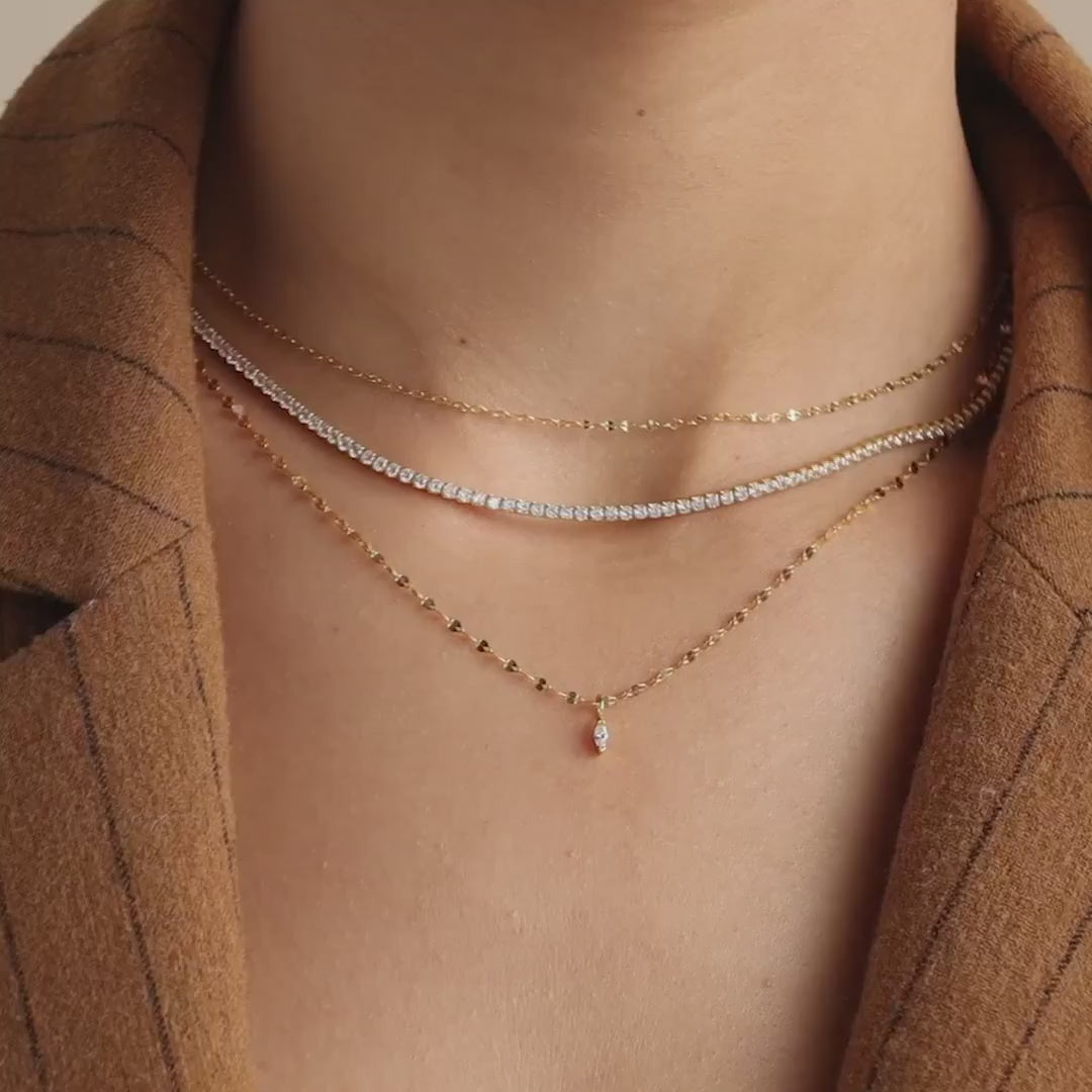 Dainty Marquise Pendant Necklace