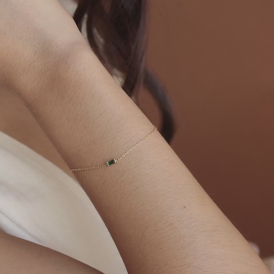 Baguette Birthstone Bracelet