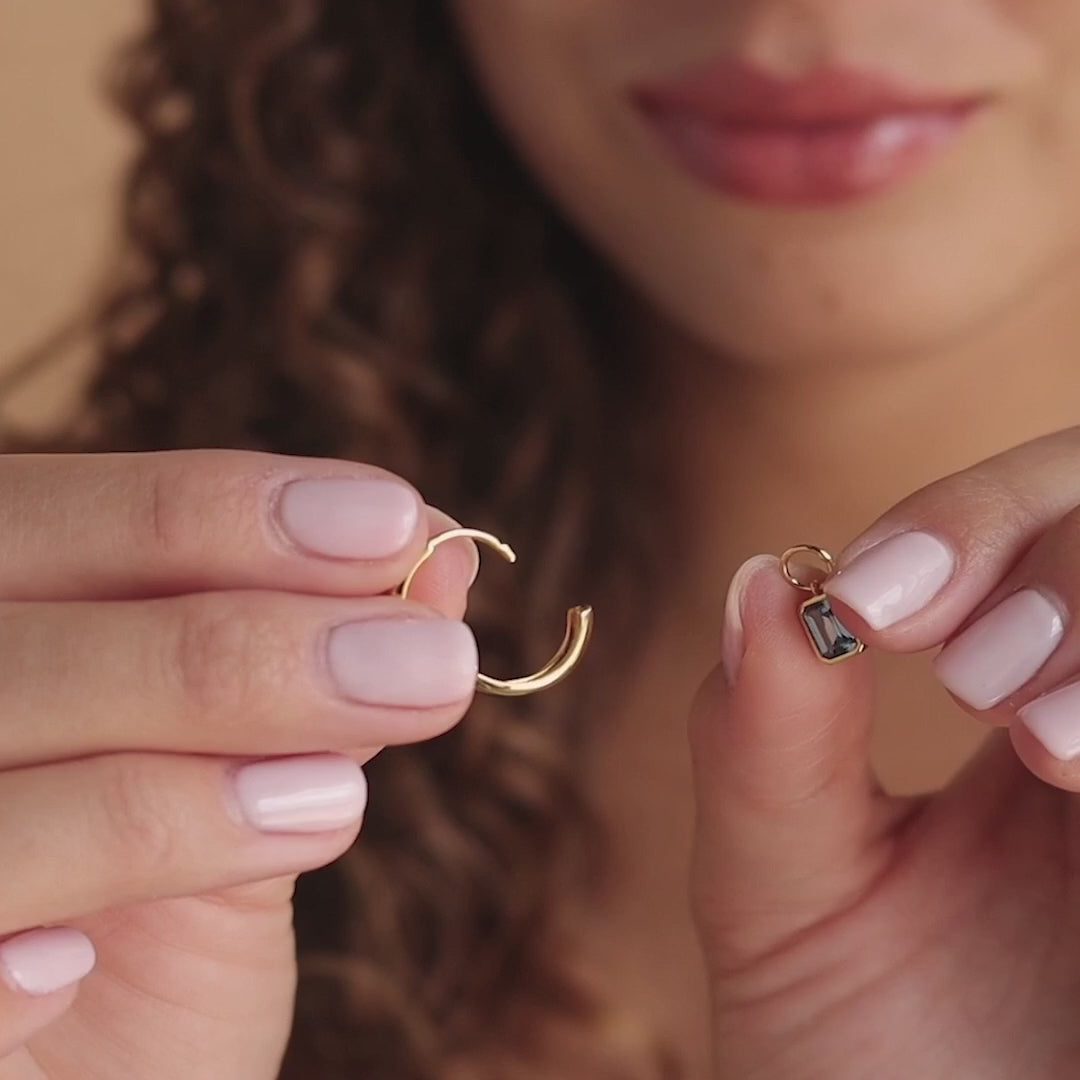 Dangling Gemstone Hoops