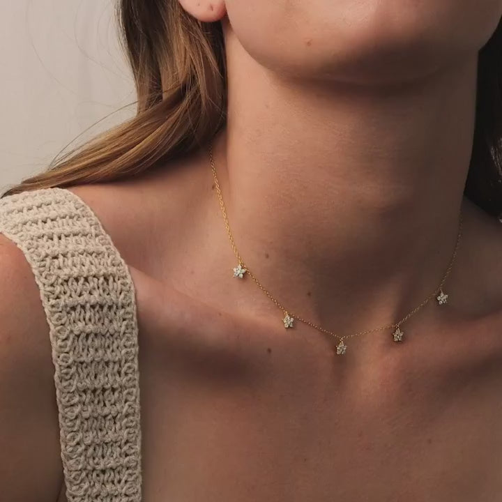 Nanala Diamond Flower Necklace