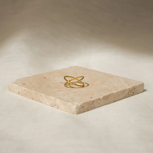 Pave X Ring