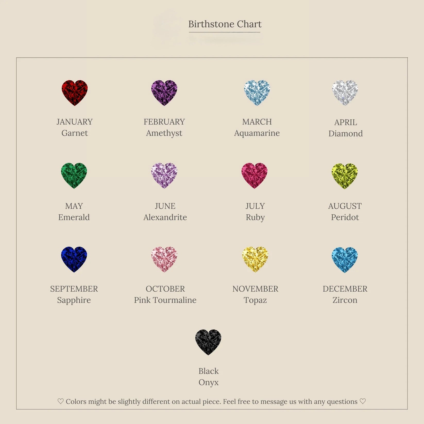 Birthstone Heart Signet Ring